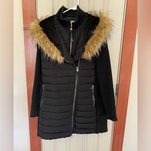 Black with Fur Calvin Klein Winter Jacket